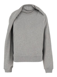 DRIES VAN NOTEN Dries Van Noten Women Hadrine Sweater (Sweatshirt With Round Neck And Long Sleeves) In Gray Tech Fabric Unisex