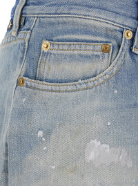 Golden Goose Women 'Melody Boyfriend' Blue Jeans With Faded Design And Logo Embroidery On The Back In Denim For Women