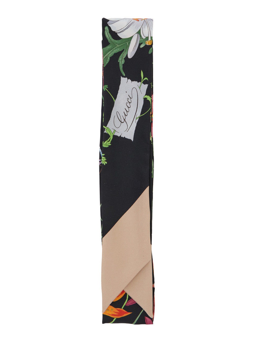 Gucci Women Multicolor Scarf With Floral Print In Silk For Women