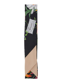 Gucci Women Multicolor Scarf With Floral Print In Silk For Women