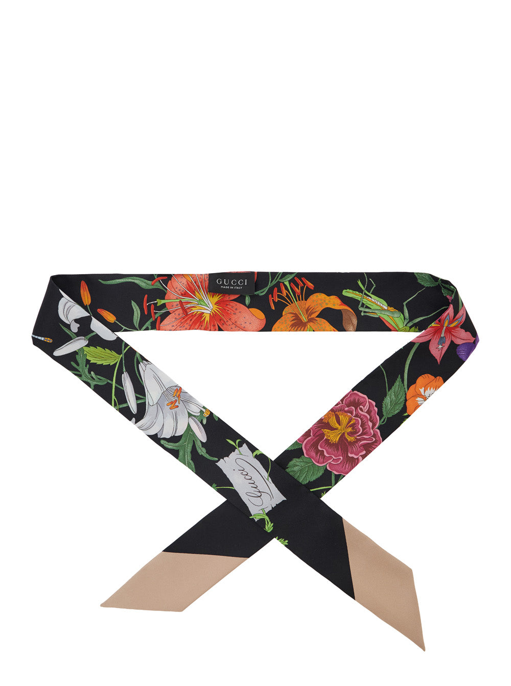 Gucci Women Multicolor Scarf With Floral Print In Silk For Women