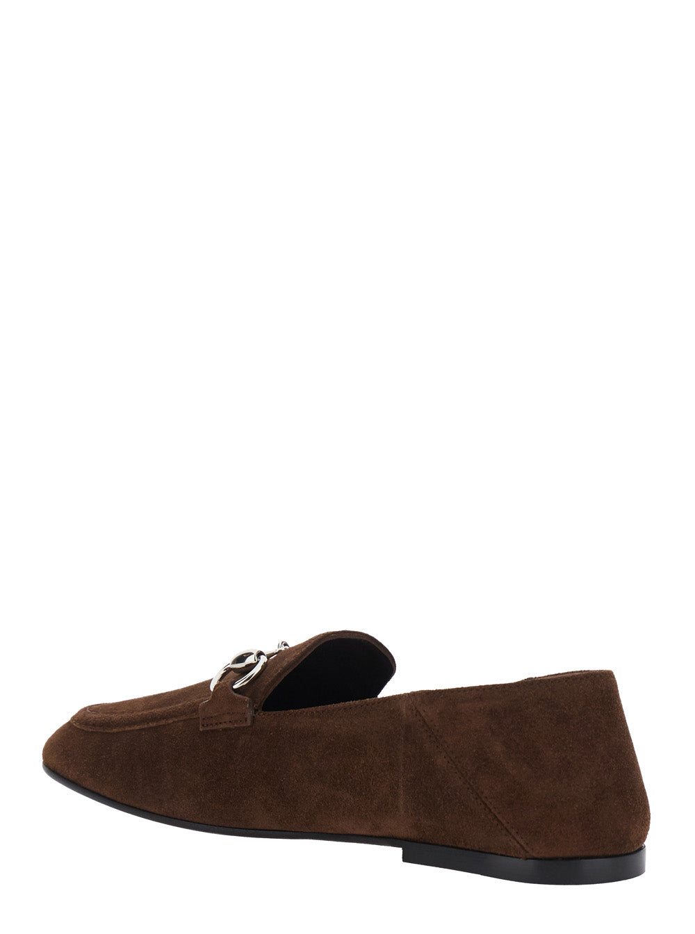 Gucci Women 'Pierre' Brown Loafers With Front Horsebit Plaque In Suede For Women