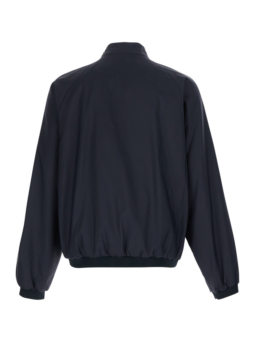 Gucci Men Black Jacket With High Collar And Hidden Web Stripe On The Closure In Tech Fabric Men