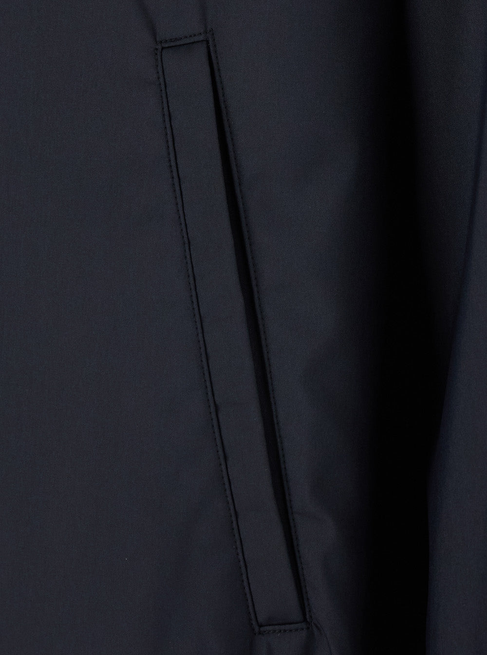 Gucci Men Black Jacket With High Collar And Hidden Web Stripe On The Closure In Tech Fabric Men