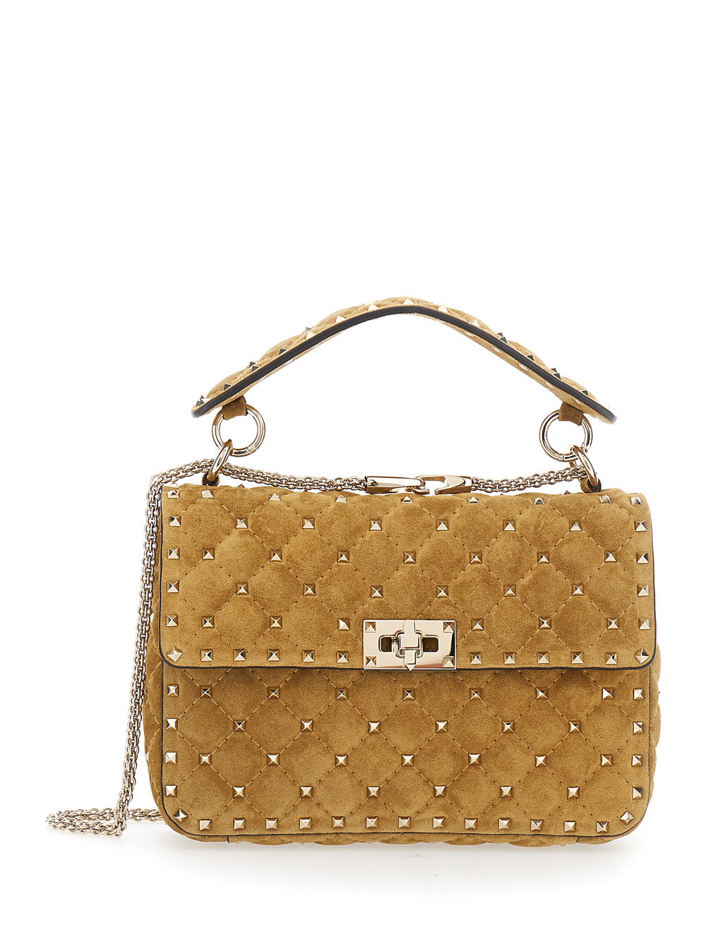 VALENTINO GARAVANI Valentino Garavani Women Medium Shoulder Bag | Rockstud Spike | Suede S./Platinum Studs