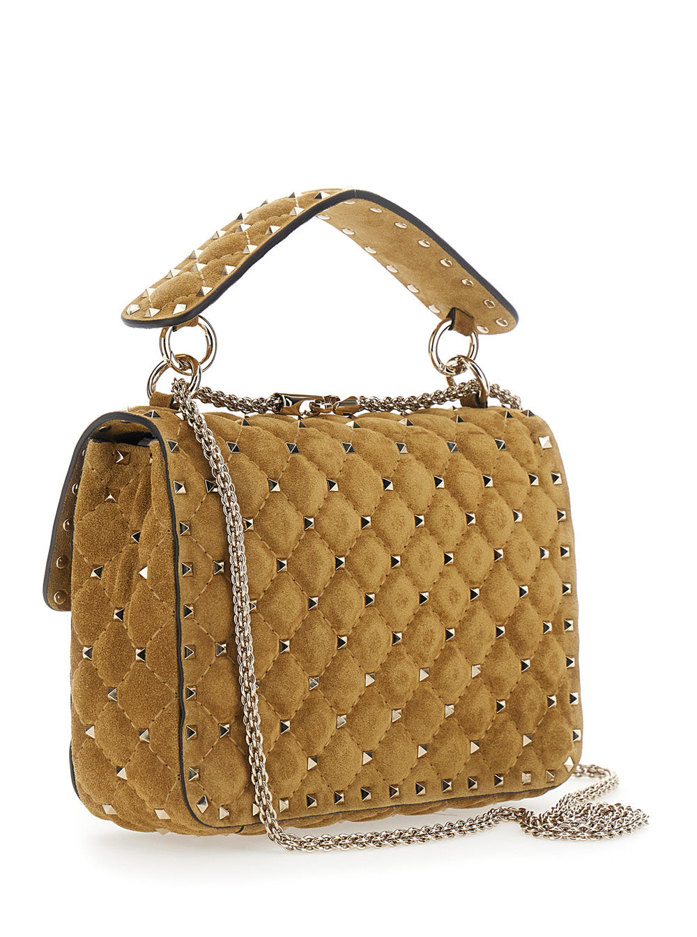 VALENTINO GARAVANI Valentino Garavani Women Medium Shoulder Bag | Rockstud Spike | Suede S./Platinum Studs