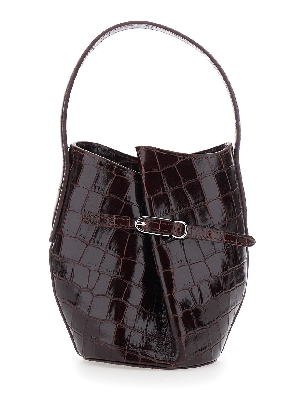 LIFFNER Liffner Women Bordeaux Leather Bucket Bag With Belt For Women