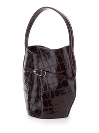 LIFFNER Liffner Women Bordeaux Leather Bucket Bag With Belt For Women