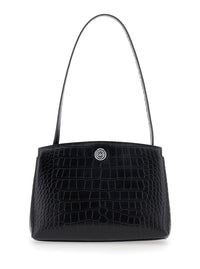 LIFFNER Liffner Women Clutch Bag 'Croc Embossed' With Elegant Design In Black Leather For Women