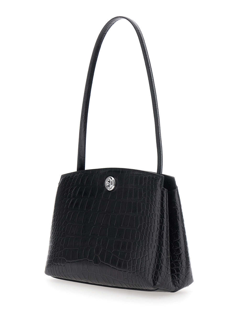 LIFFNER Liffner Women Clutch Bag 'Croc Embossed' With Elegant Design In Black Leather For Women
