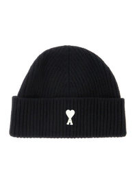 AMI PARIS Ami Paris Men Black Beanie With Adc Patch On The Front In Wool For Men