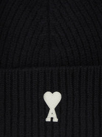 AMI PARIS Ami Paris Men Black Beanie With Adc Patch On The Front In Wool For Men