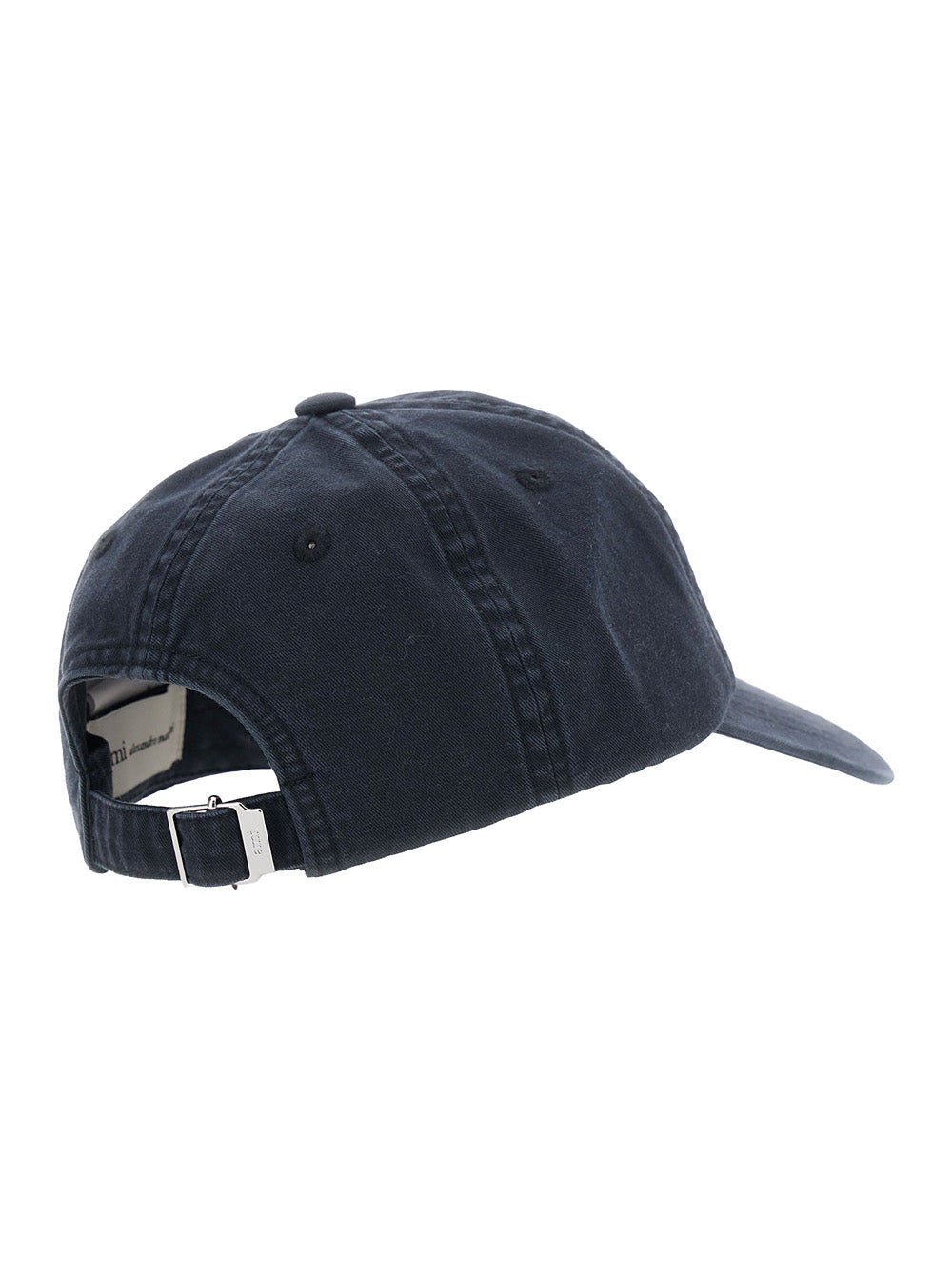 Ami Paris Men Black Baseball Cap With Logo Patch On The Front In Cotton For Men