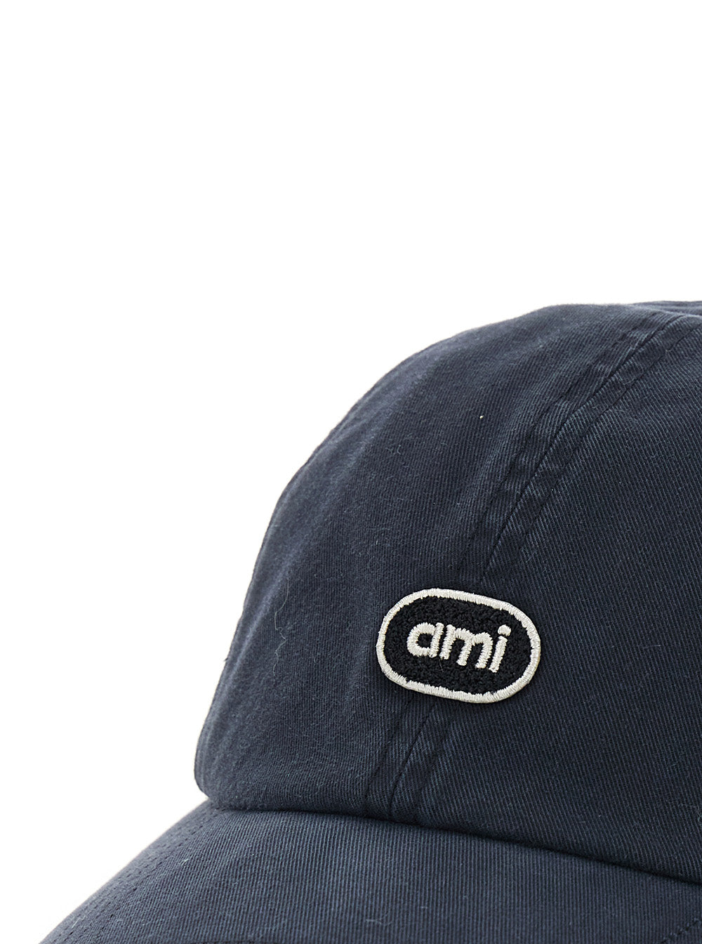 Ami Paris Men Black Baseball Cap With Logo Patch On The Front In Cotton For Men