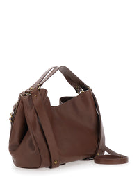 DIESEL Diesel Women D-One Tophandle Medium Shoulder Bag With Metal Details And Logo Brown Unisex