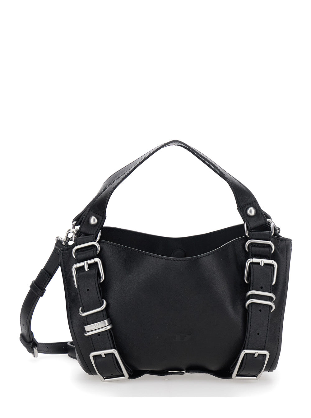 DIESEL Diesel Women D-One Tophandle Small Bag With Handle And Pockets In Black Nylon Unisex