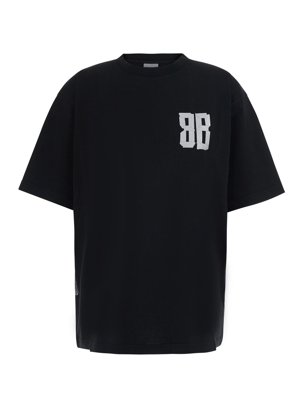 Balenciaga Women Black Crew-Neck T-Shirt With Front And Back Logo In Cotton Women