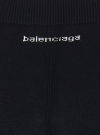 BALENCIAGA Balenciaga Women Black Leggings With Back Logo Lettering In Viscose Women