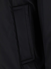Balenciaga Men Black Bomber Jacket With Shirt Collar And Logo On The Front In Tech Fabric For Men