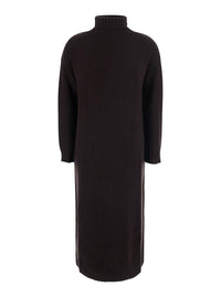 MAX MARA Max Mara Women 'Fragore' Brown Dress With High Neck And Elasticated Cuffs In Wool And Cashmere For Women