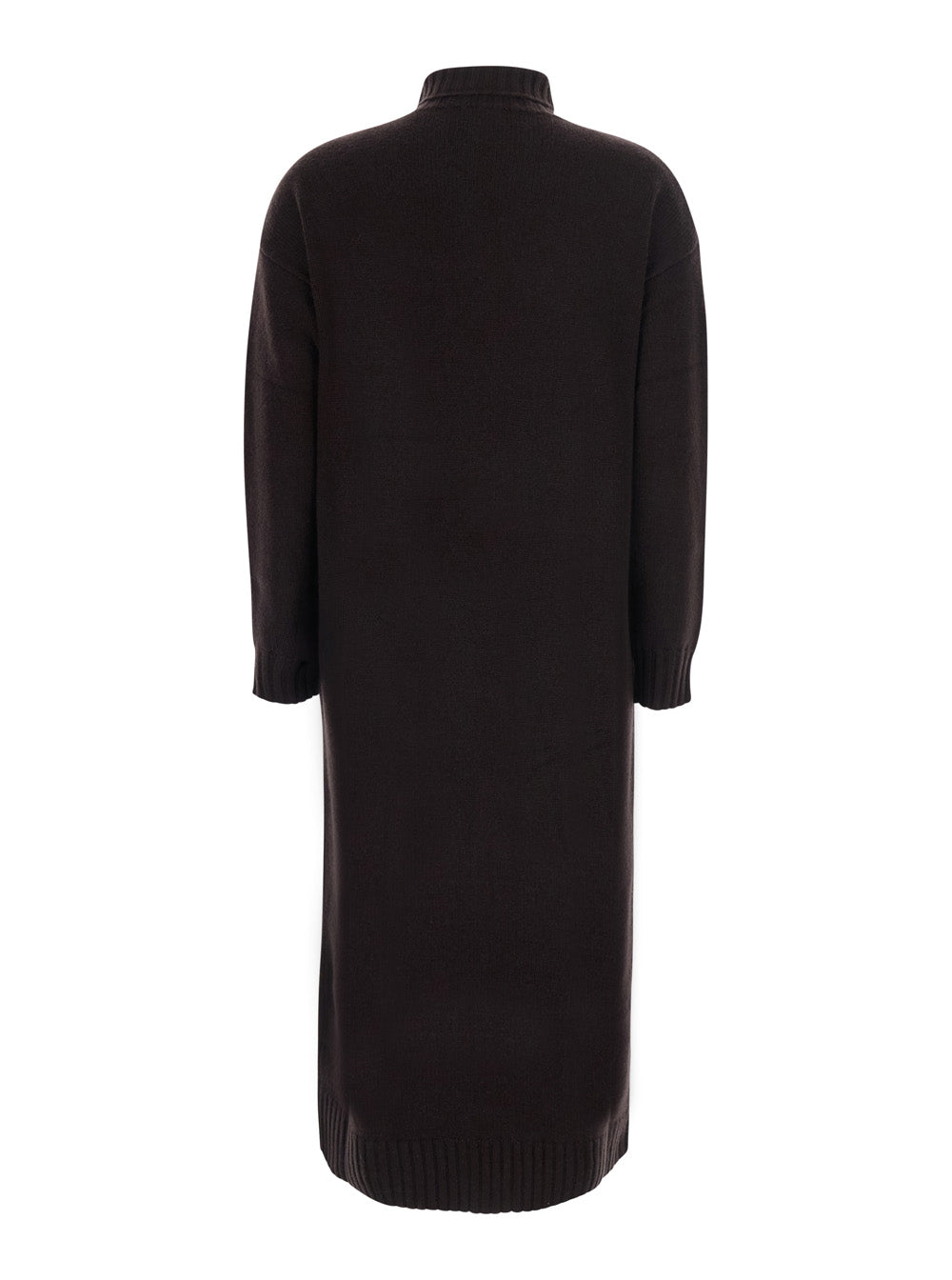 MAX MARA Max Mara Women 'Fragore' Brown Dress With High Neck And Elasticated Cuffs In Wool And Cashmere For Women