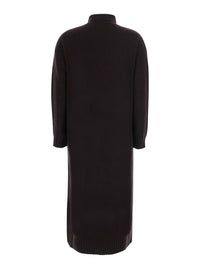 MAX MARA Max Mara Women 'Fragore' Brown Dress With High Neck And Elasticated Cuffs In Wool And Cashmere For Women