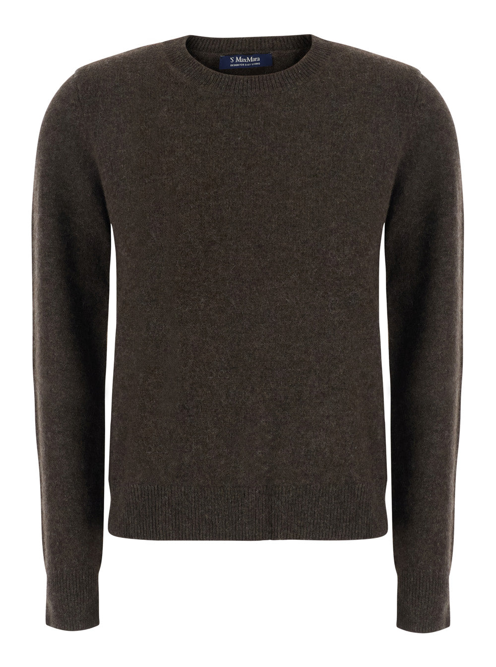 'S MAXMARA 'S Maxmara Women 'Voliera' Brown Sweater With Crew Neck And Ribbed Details In Wool For Women
