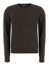 'S MAXMARA 'S Maxmara Women 'Voliera' Brown Sweater With Crew Neck And Ribbed Details In Wool For Women