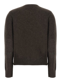 'S MAXMARA 'S Maxmara Women 'Voliera' Brown Sweater With Crew Neck And Ribbed Details In Wool For Women