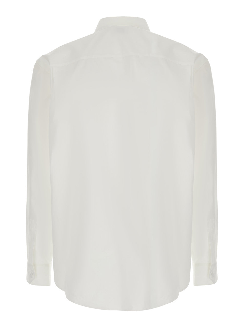 Saint Laurent Men White Shirt With Pointed Collar And Tone-On-Tone Logo In Cotton Men