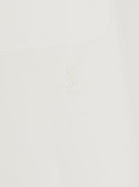 Saint Laurent Men White Shirt With Pointed Collar And Tone-On-Tone Logo In Cotton Men