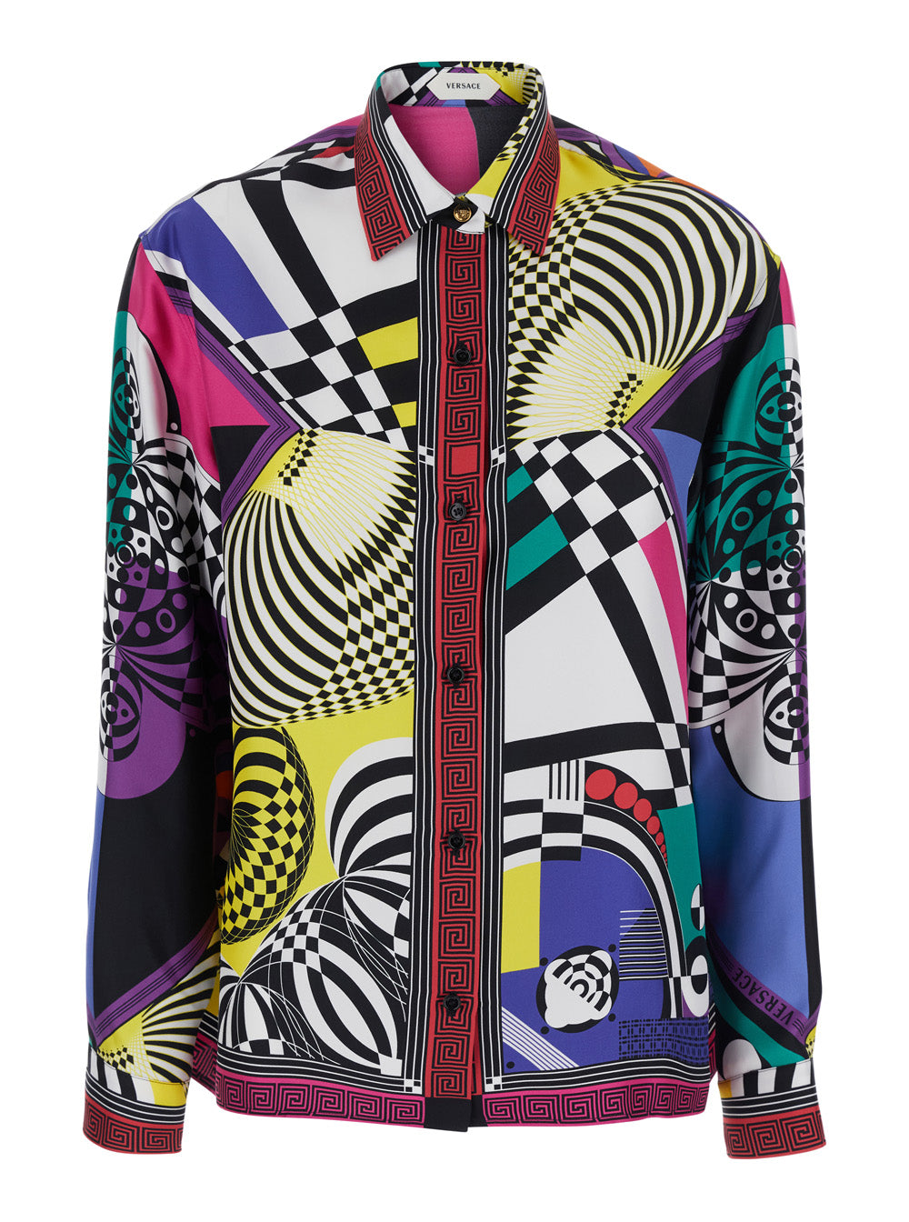 Versace Women Multicolor Shirt With All-Over Foulard Print In Silk Twill Women