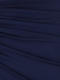 Versace Women Blue Long Dress With V-Neck And Applied Medusa Buttons In Viscose For Women