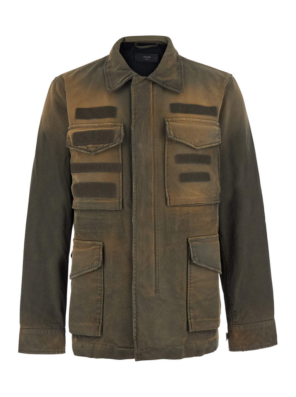 Amiri Men 'M65' Green Jacket With Military Design And Embroidered Logo On The Front In Cotton For Men
