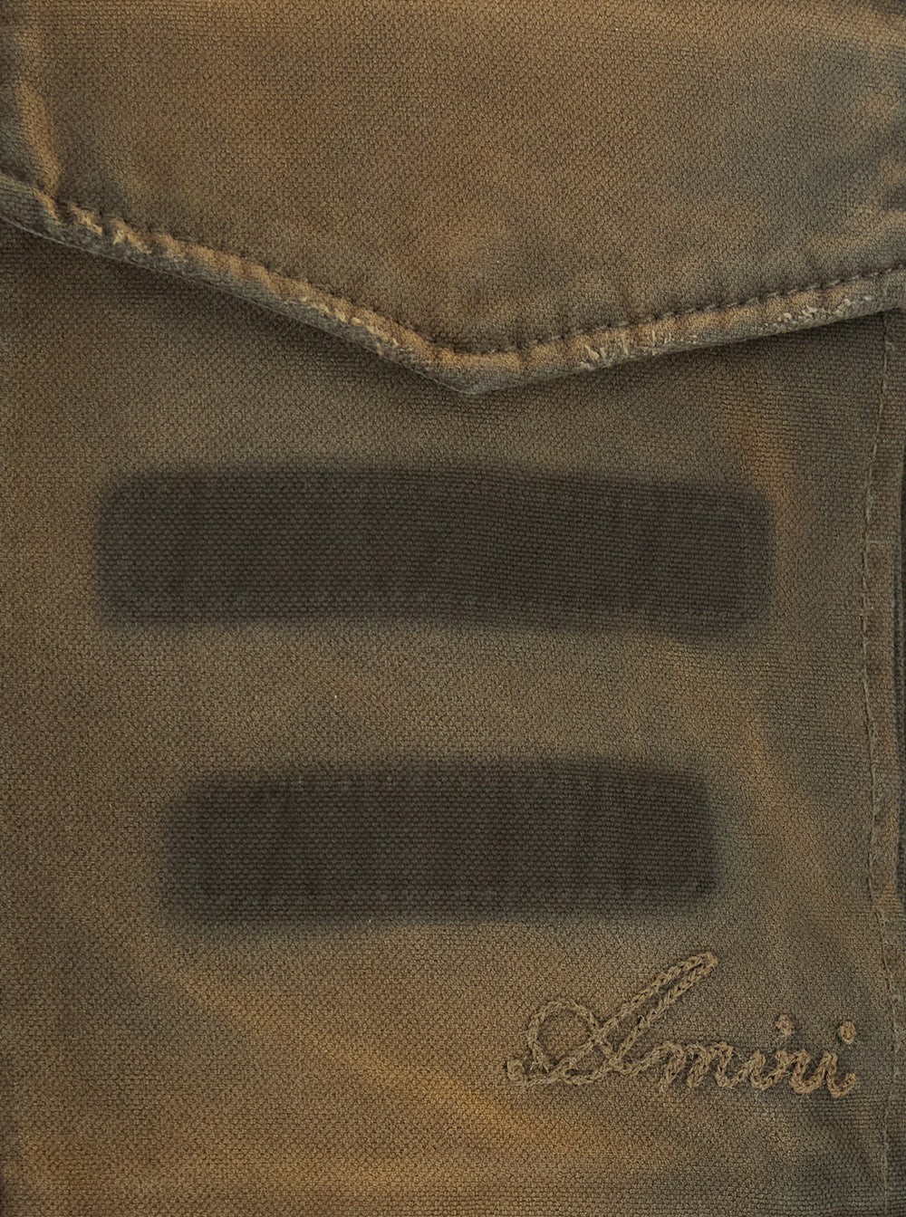 Amiri Men 'M65' Green Jacket With Military Design And Embroidered Logo On The Front In Cotton For Men