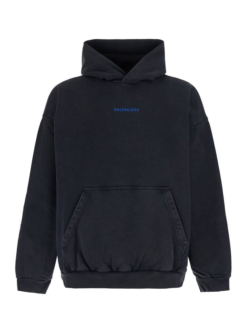 BALENCIAGA Balenciaga Men Black Hoodie With Fixed Hood And Logo Lettering On The Front And Back In Cotton Men