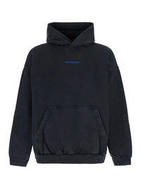 BALENCIAGA Balenciaga Men Black Hoodie With Fixed Hood And Logo Lettering On The Front And Back In Cotton Men