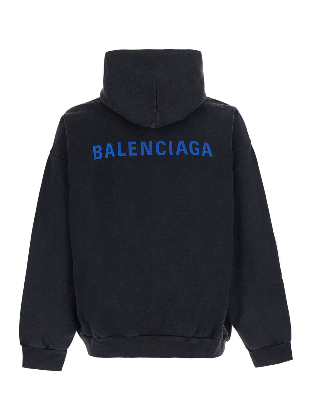 BALENCIAGA Balenciaga Men Black Hoodie With Fixed Hood And Logo Lettering On The Front And Back In Cotton Men