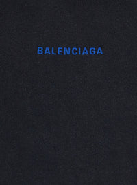 BALENCIAGA Balenciaga Men Black Hoodie With Fixed Hood And Logo Lettering On The Front And Back In Cotton Men