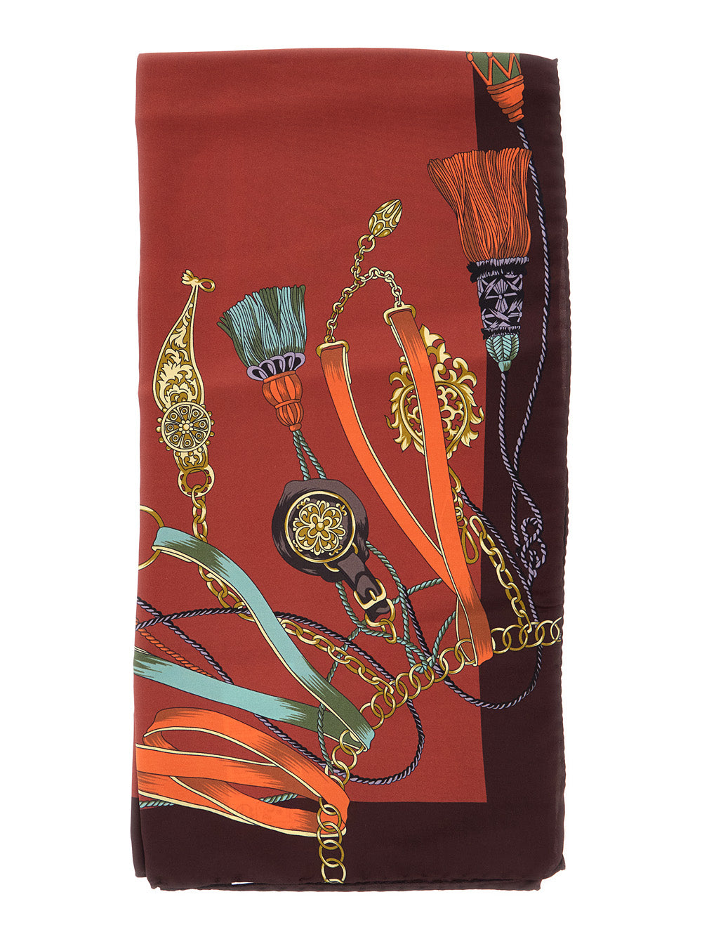 Etro Women Bordeaux Scarf With All-Over Paisley Motif In Silk For Women