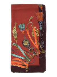Etro Women Bordeaux Scarf With All-Over Paisley Motif In Silk For Women