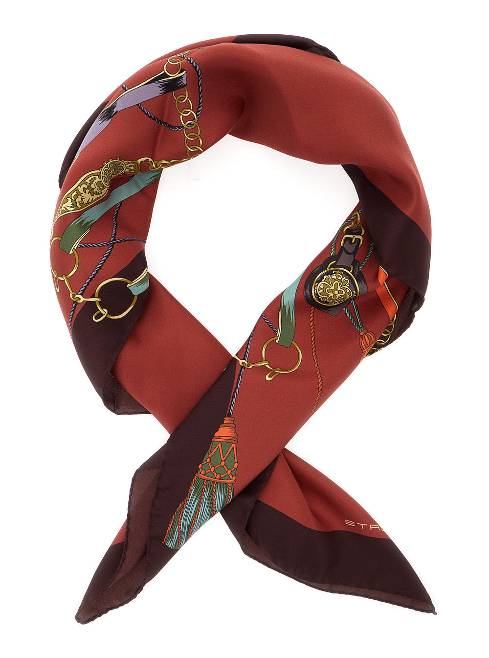 Etro Women Bordeaux Scarf With All-Over Paisley Motif In Silk For Women