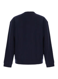 Giorgio Armani Men Blue Sweatshirt With Embroidered Logo On The Chest In Cotton Men