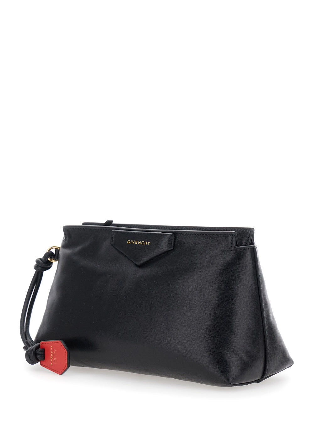 GIVENCHY Givenchy Women Clutch Bag With Flap And Logo In Black Leather Woman