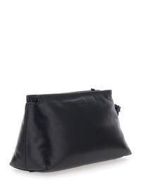 GIVENCHY Givenchy Women Clutch Bag With Flap And Logo In Black Leather Woman
