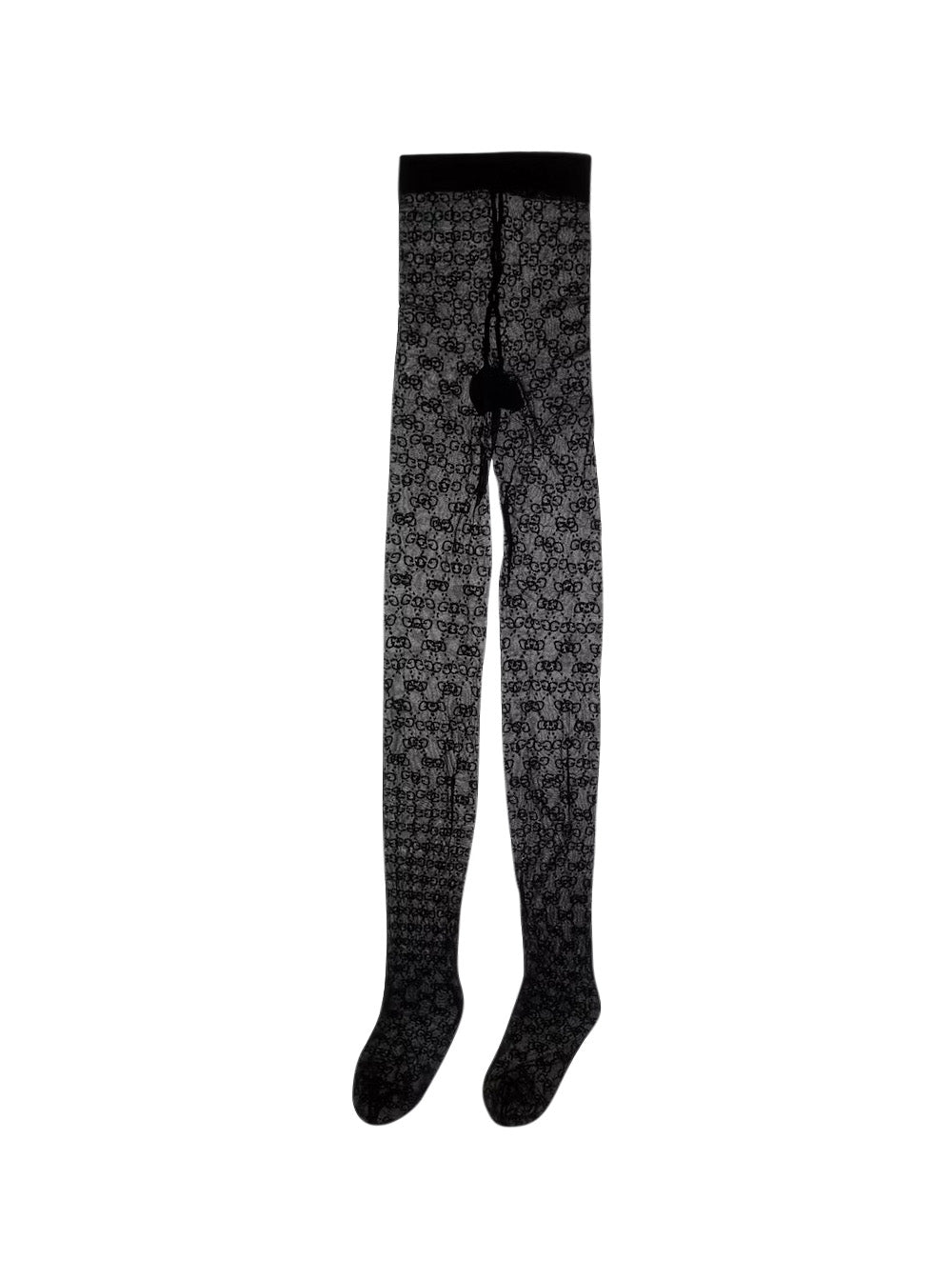 Gucci Women Black Tights With All-Over Gg Motif In Tech Fabric Women