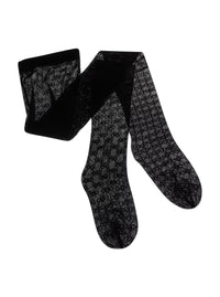 Gucci Women Black Tights With All-Over Gg Motif In Tech Fabric Women