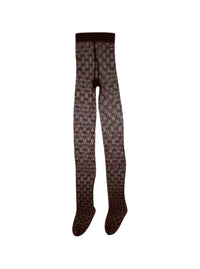 Gucci Women Brown Tights With All-Over Gg Motif In Tech Fabric Women