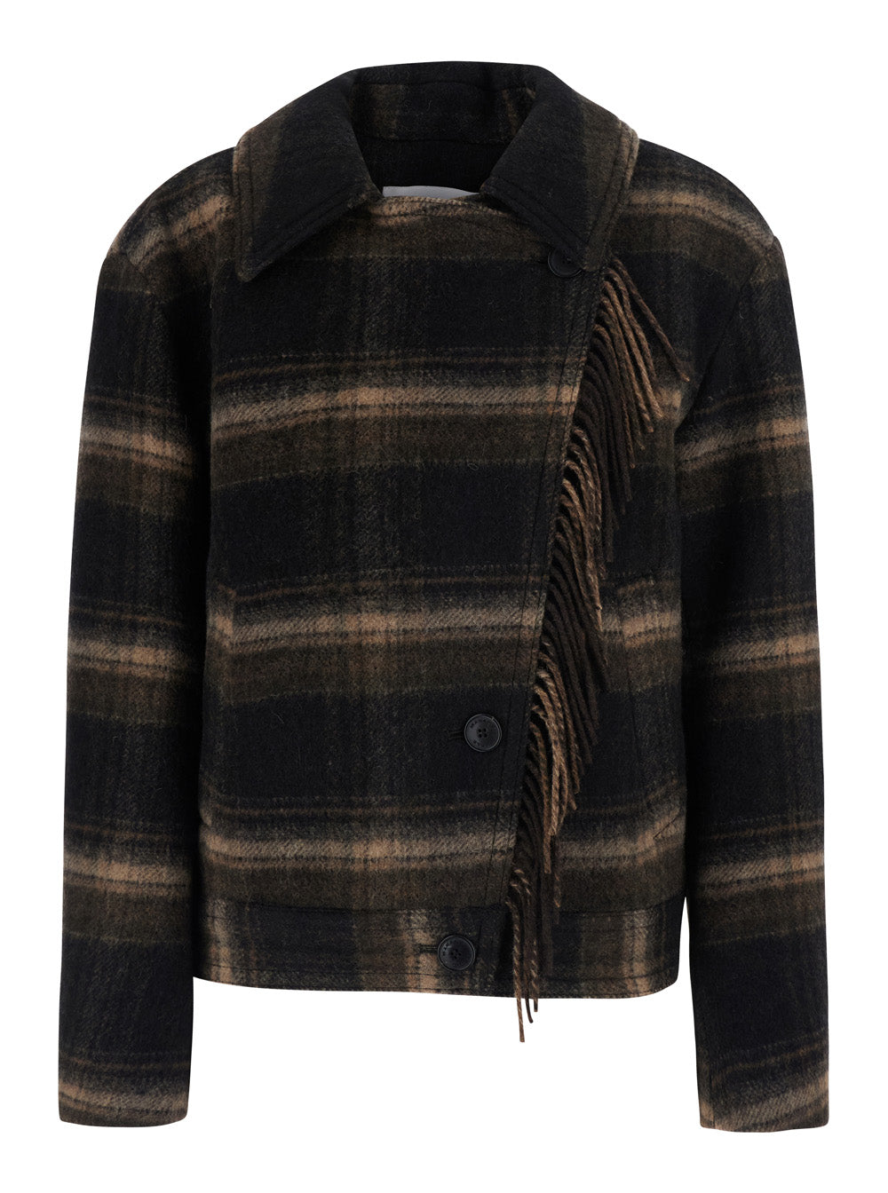 Isabel Marant Etoile Women 'Galeane' Brown Jacket With Striped Motif And Fringe Details In Fabric Women