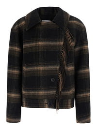 Isabel Marant Etoile Women 'Galeane' Brown Jacket With Striped Motif And Fringe Details In Fabric Women